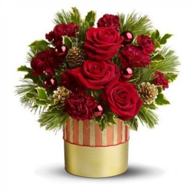 Букет цветов "Новогодняя композиция Хрустальная" Букет цветов "Новогодняя композиция Хрустальная"